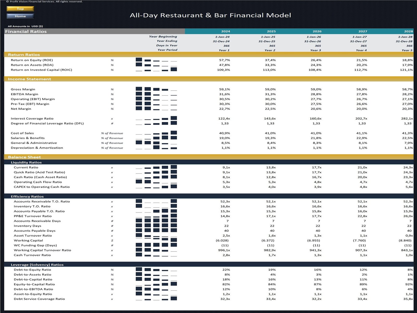 All Day Restaurant Financial Model_Financial Ratios