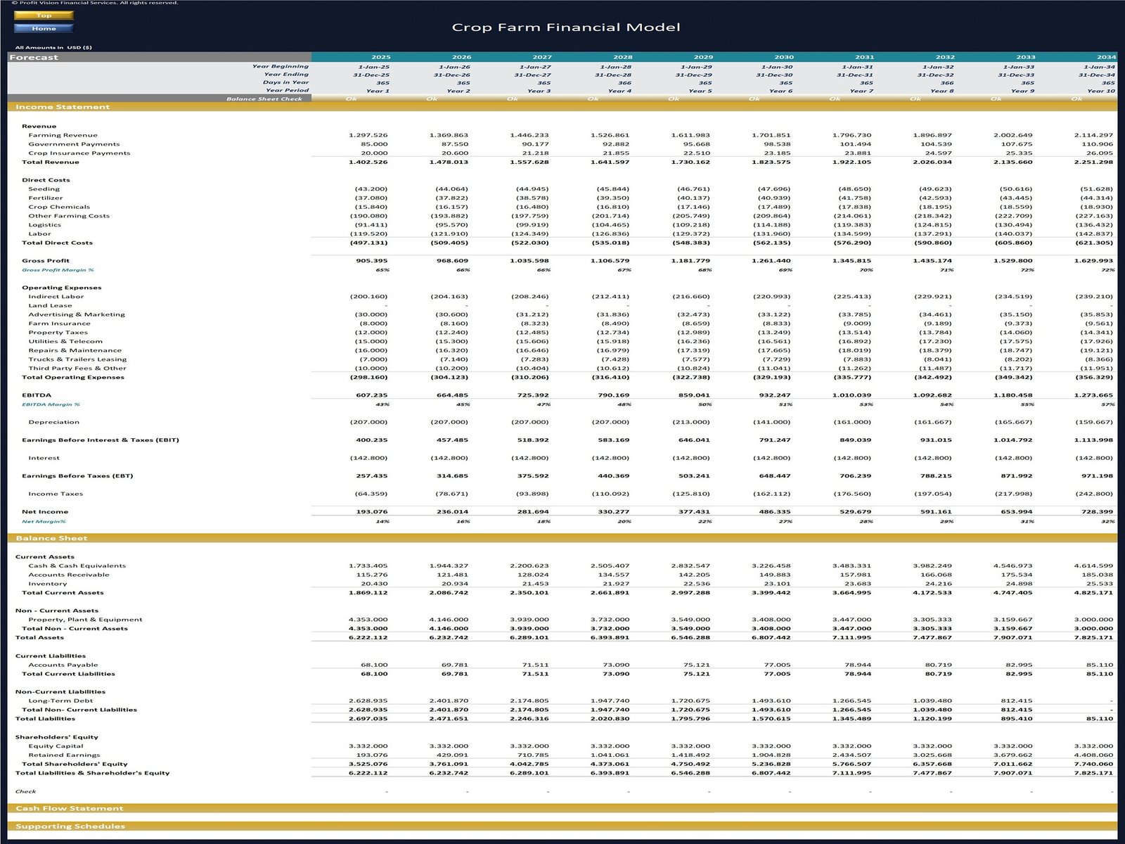 Crop Farm Financial Model_Annual Financial Statements