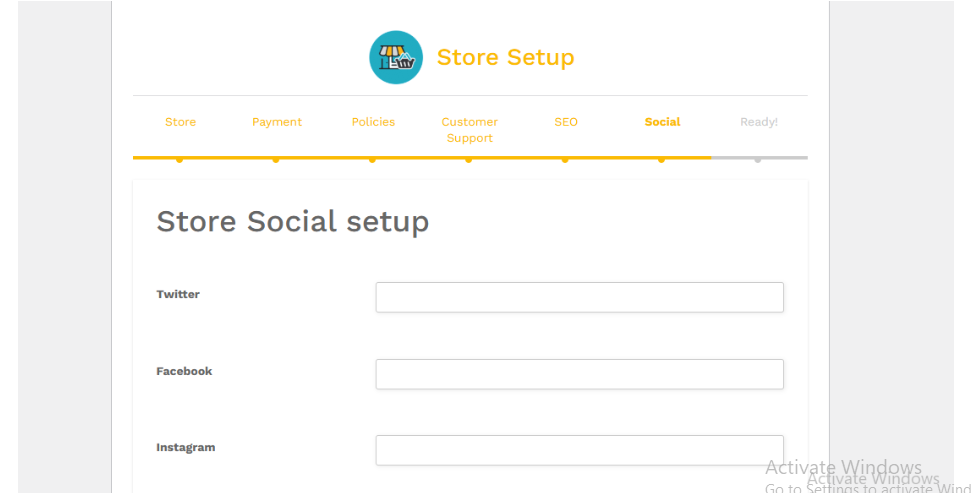 store social setup