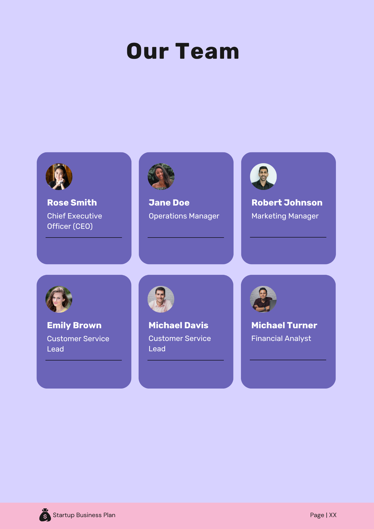 Fintech B2B Business Plan Template - Team