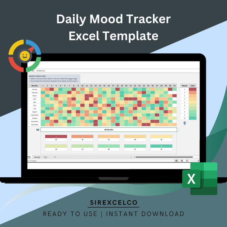 Monthly Mood Tracker Excel Template