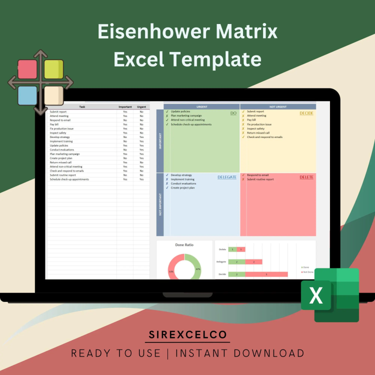 Eisenhower Matrix Task Management Excel Template
