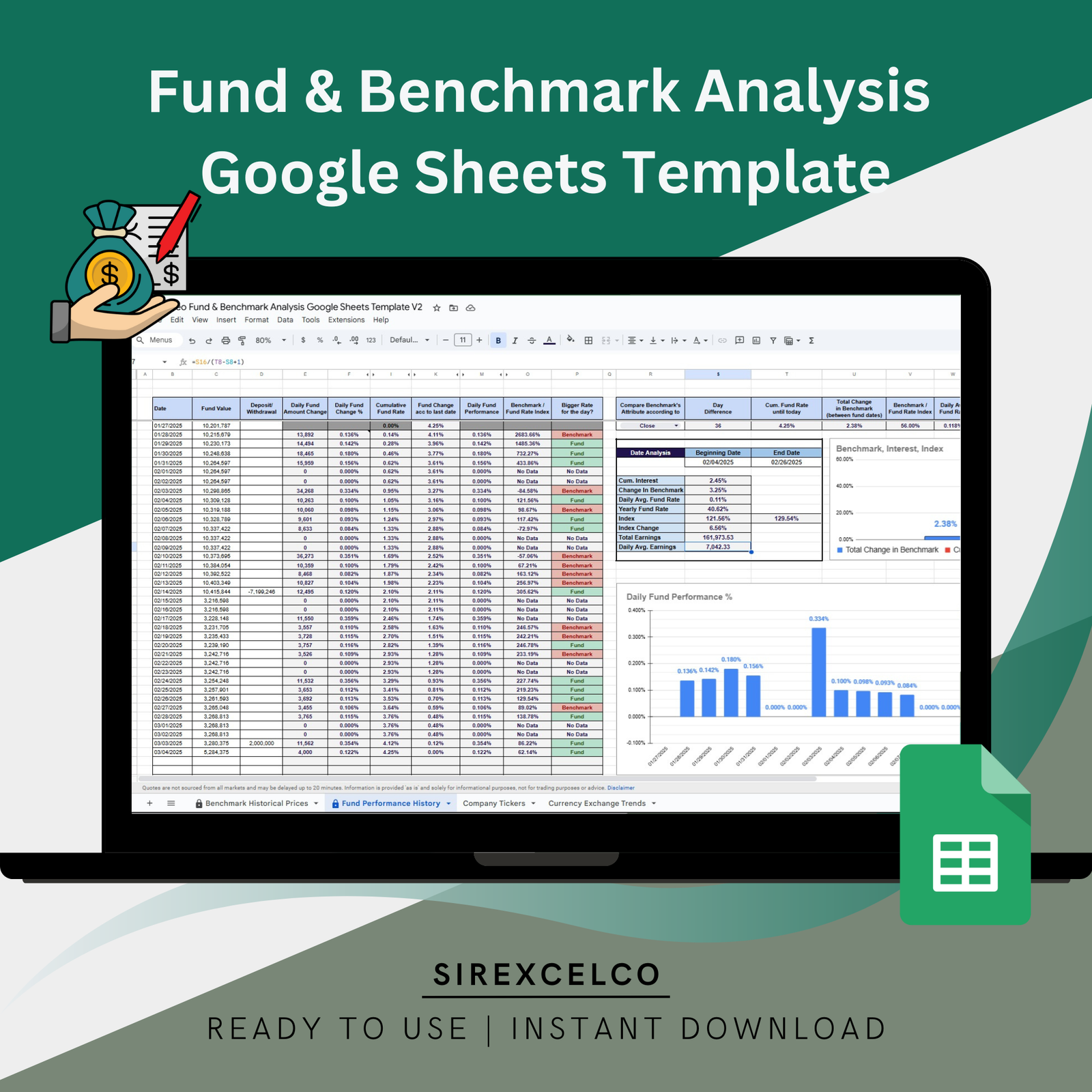 Google Sheets Fund Performance Tracker