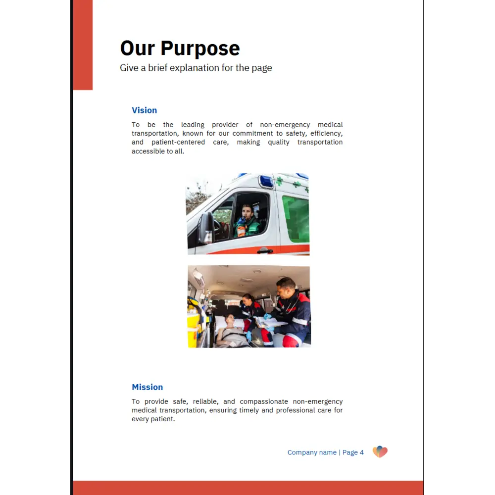 Medical Transportation Business Plan - Our Purpose
