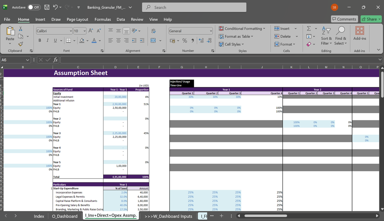 Investment + Exp Assmp.